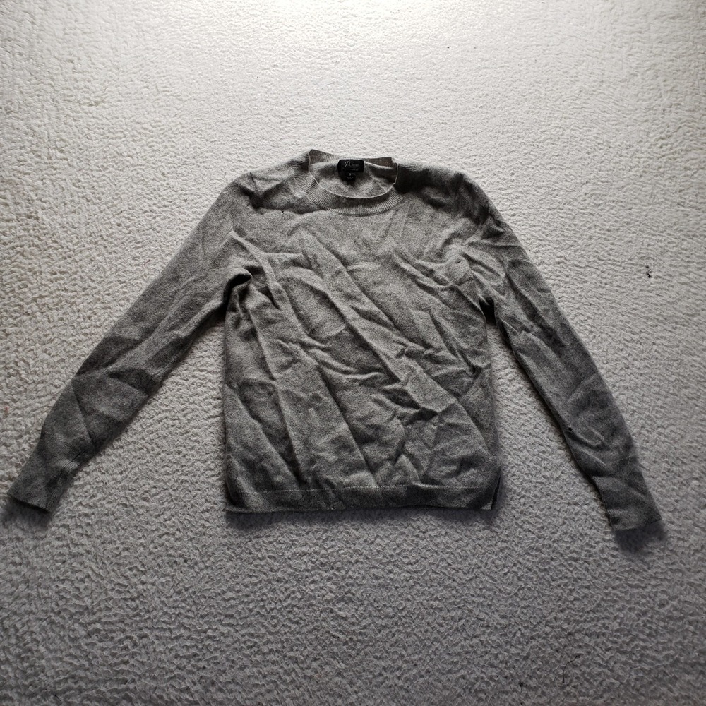 J. Crew Sweater Womens Small Gray Crew Neck Long Sleeve Cashmere Knit Pullover